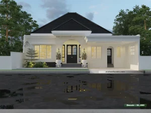 gambar desain rumah klasik modern lebar 15 x 20 meter 1 lantai mewah model terbaru
