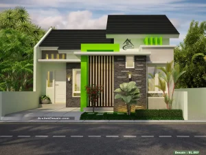 desain rumah 1 lantai type 64 lebar 8 meter minimalis