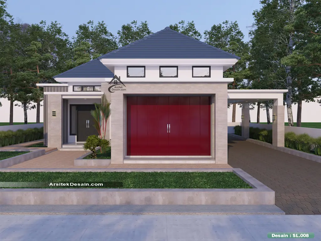 desain rumah dan toko kelontong kios pakaian minimalis sederhana 1 lantai