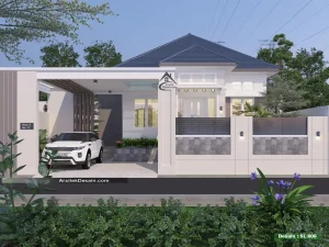 desain rumah mewah 1 lantai lebar 15 meter type 95 elegan modern
