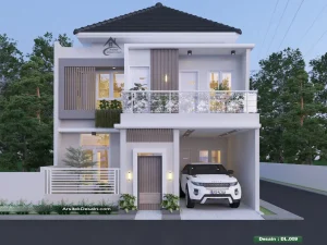 desain rumah minimalis 2 lantai ukuran 8x11 meter modern