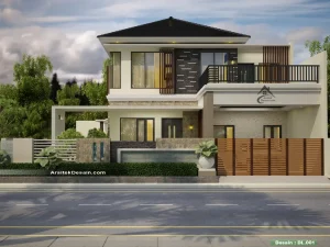 Desain rumah minimalis mewah 2 lantai ukuran lebar 16 meter hook