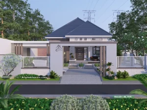 desain rumah natural modern 1 lantai type 200 fasad hunian cantik minimalis di jambi