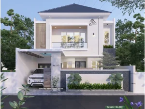 desain rumah terbaru modern minimalis 2 lantai lebar 10 meter fasad hunian cantik mewah