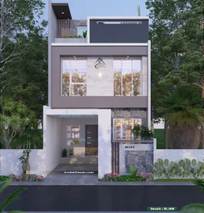 desain rumah ukuran 6x12 meter 3 lantai minimalis industrial