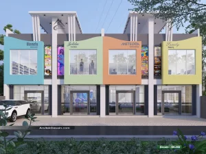 desain toko modern minimalis gambar terbaru ruko dan cafe 3 lantai lebar 5 meter cantik