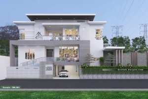 desain villa mewah tropis modern 3 lantai